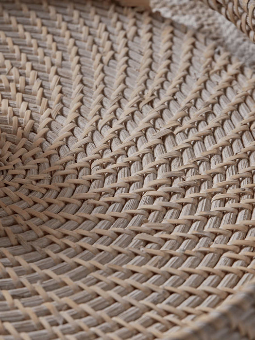 Two Whitewashed Rattan Trays