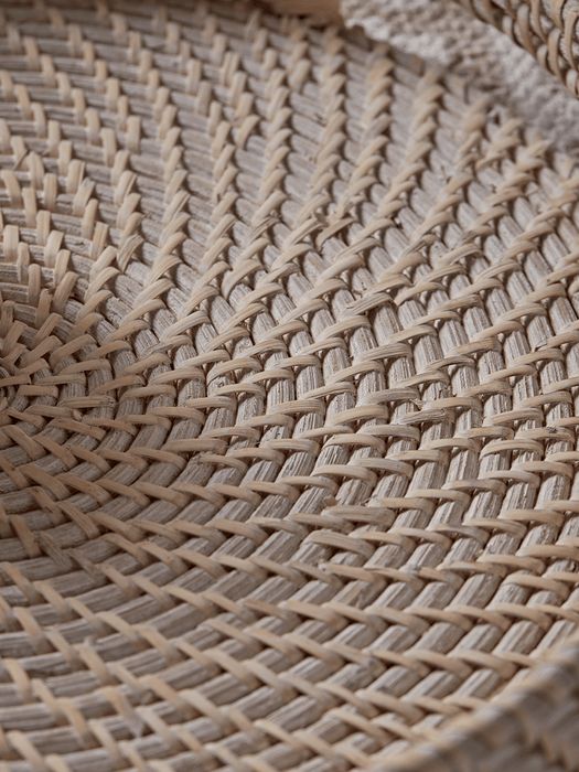 Two Whitewashed Rattan Trays