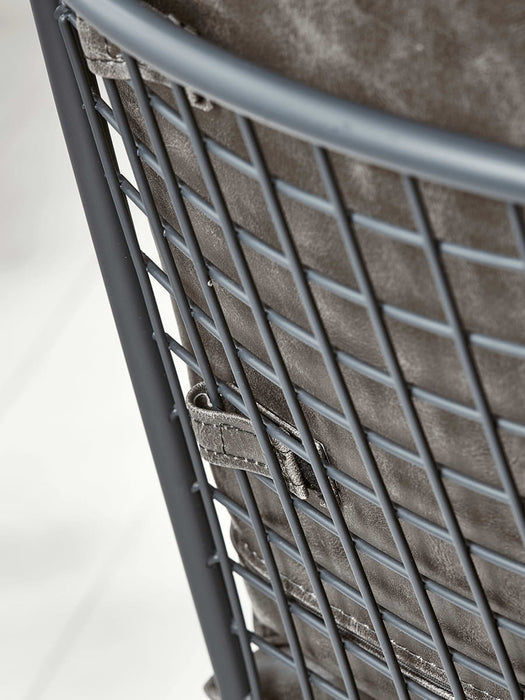 Two Wire Backed Dining Chairs - Grey