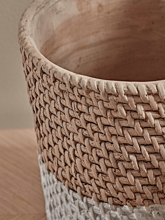 Three Cement Basket Planters
