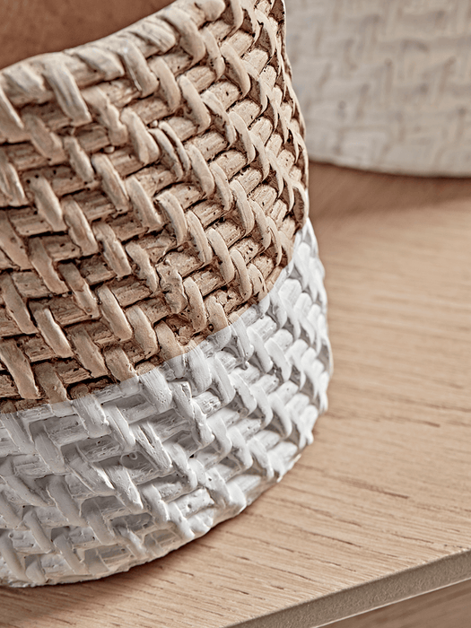 Three Cement Basket Planters