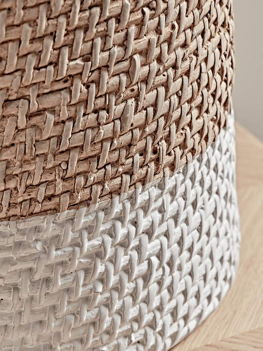 Three Cement Basket Planters