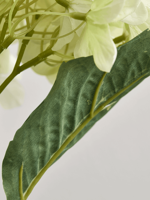 Three Faux Hydrangea Stems - Soft Green