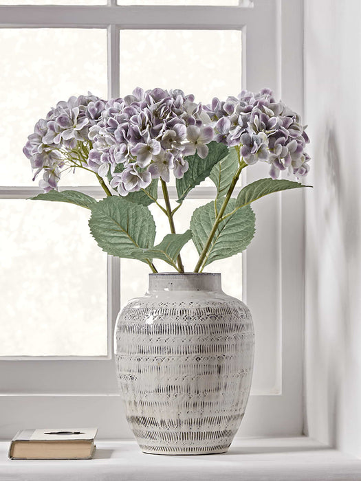 Three Faux Hydrangea Stems - Soft Lilac