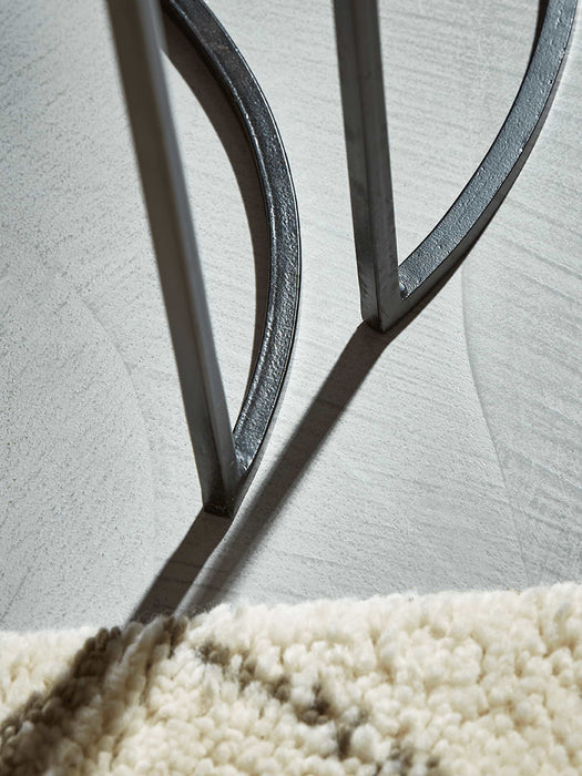 Three Gold Textured Nesting Tables - Round