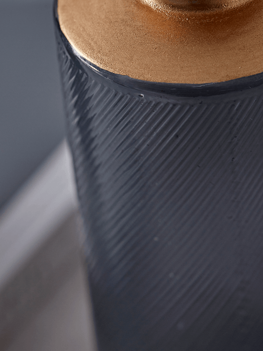 Three Textured Grey & Gold Vases