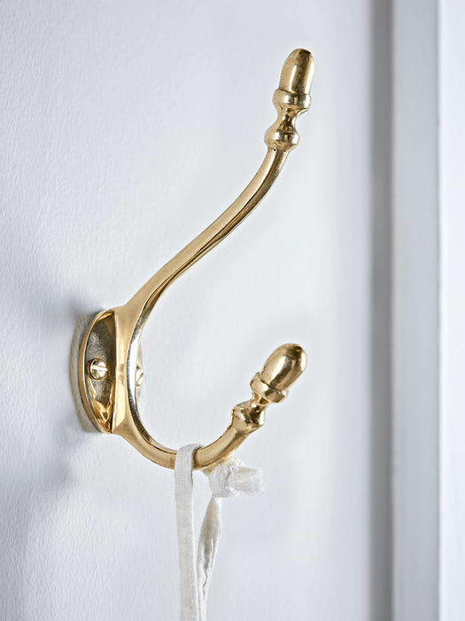 Acorn Coat Hook - Brass