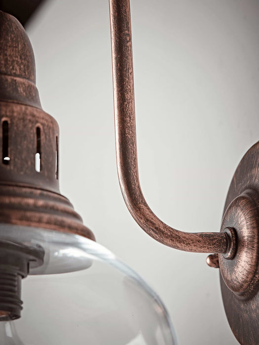 Antique Copper Glass Wall Light