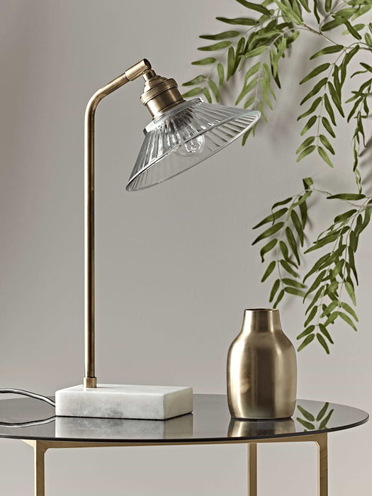 Antique Brass & Marble Desk Lamp