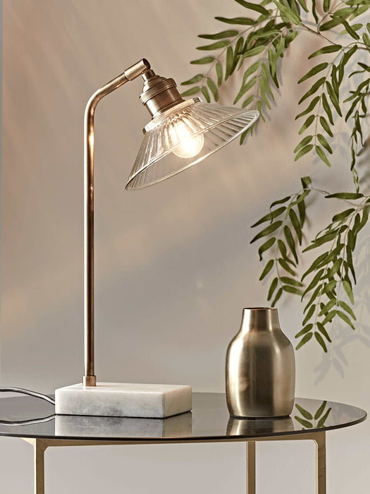 Antique Brass & Marble Desk Lamp