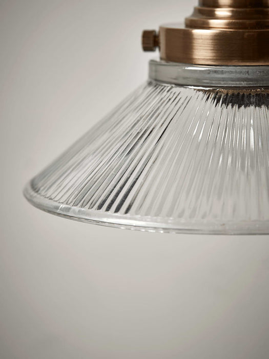 Antique Fluted Glass Wall Light - Brass