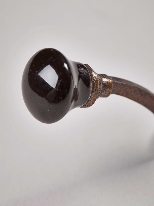 Antique Brass Hook - Black
