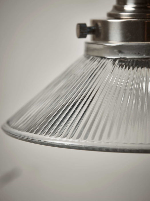 Antique Fluted Glass Wall Light - Silver