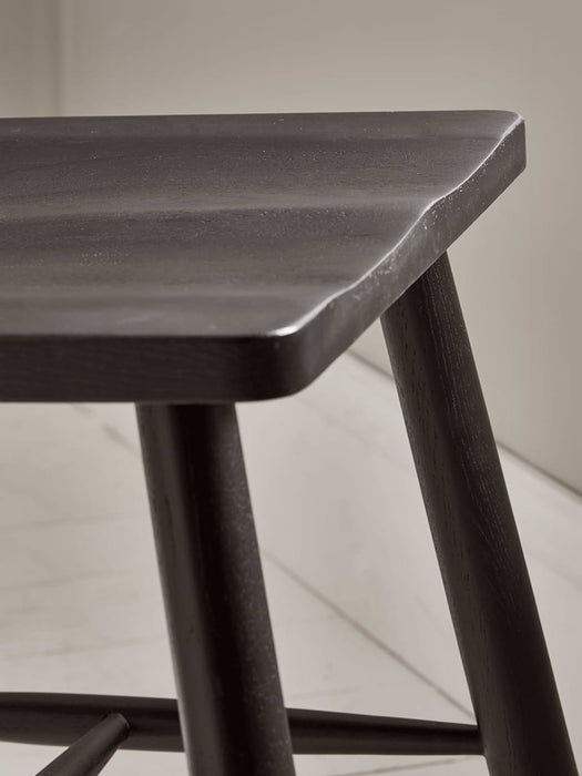Two Bergen Oak Dining Chairs - Black