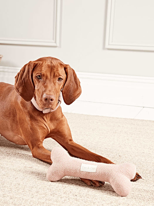 Herringbone Wool Bone - Blush