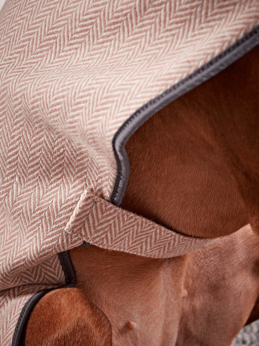 Blush Herringbone Wool Dog Coat