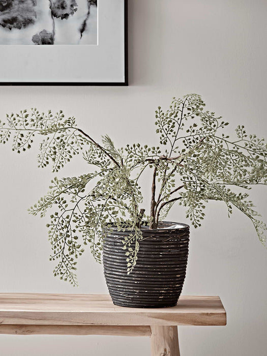 Black Round Rattan Planter - Small