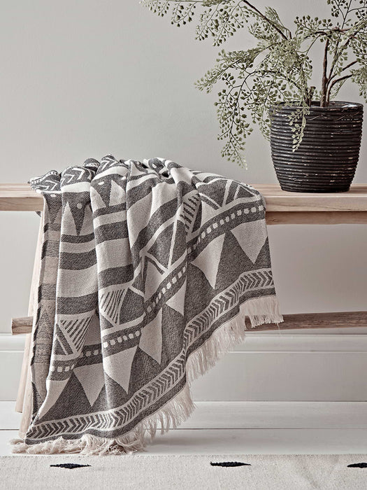 Black Geometric Throw