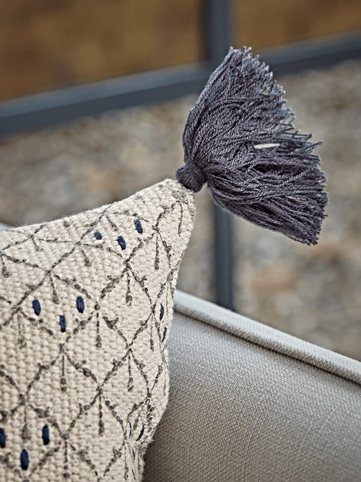 Block Print Tasselled Cushion