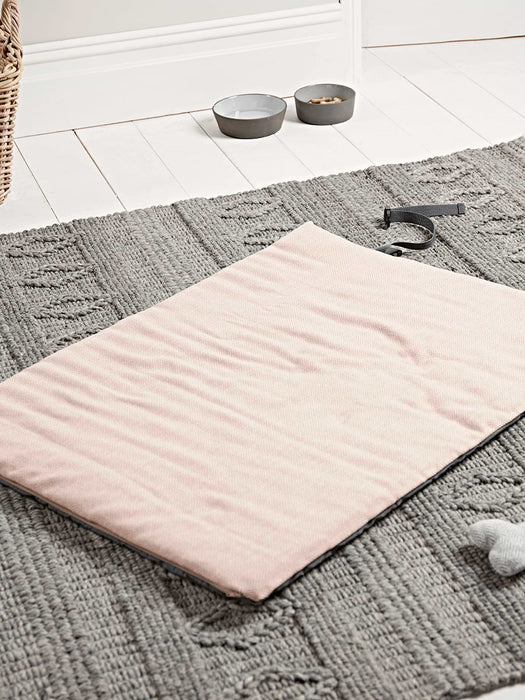 Herringbone Wool Travel Pet Bed - Blush