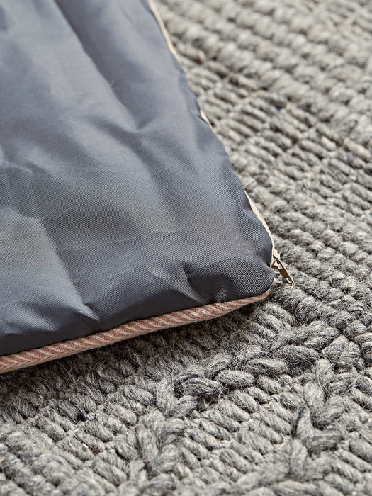 Herringbone Wool Travel Pet Bed - Blush