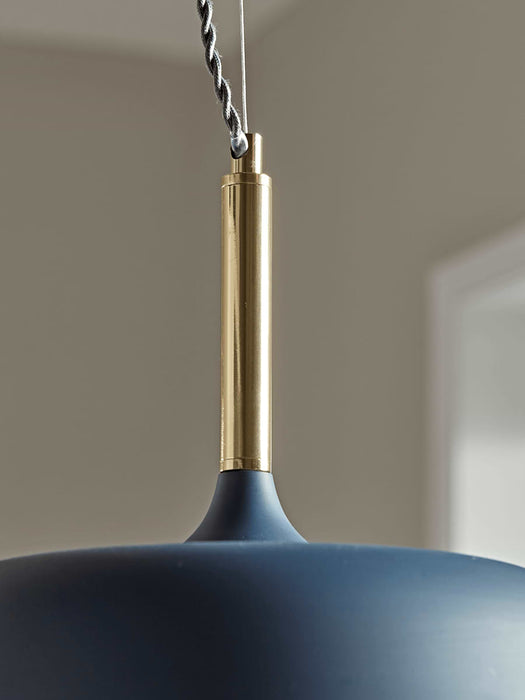 Blue & Brass Pendant Light
