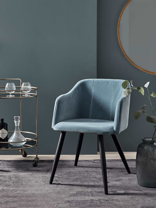 Ice Blue Velvet Occasional Chair