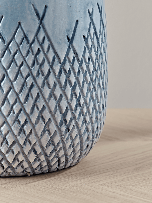 Textured Blue Dipped Table Lamp