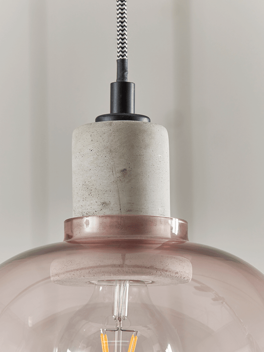 Blush Glass & Concrete Pendant