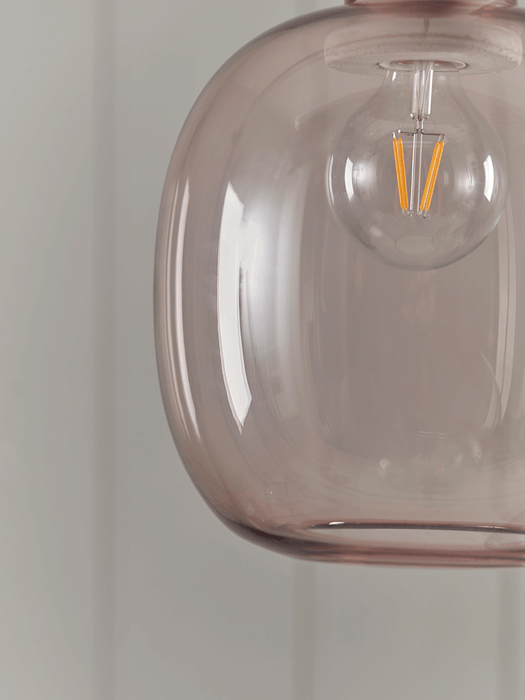 Blush Glass & Concrete Pendant