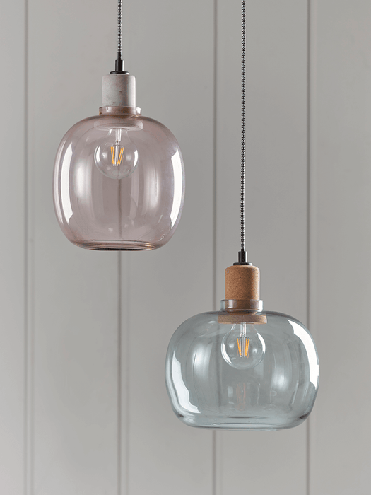 Grey Glass Round Pendant
