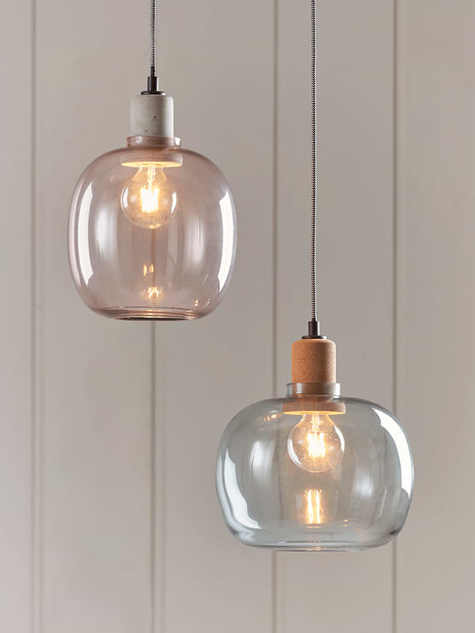 Grey Glass Round Pendant
