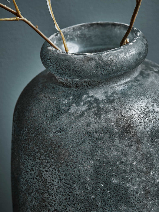Frosted Blue Tall Vase