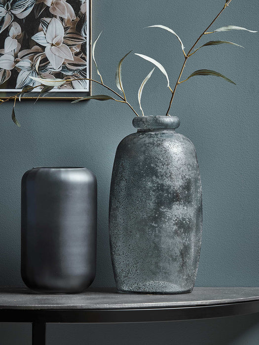 Frosted Blue Tall Vase