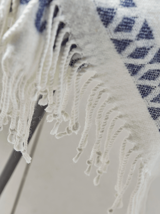 Blue & Grey Striped Throw