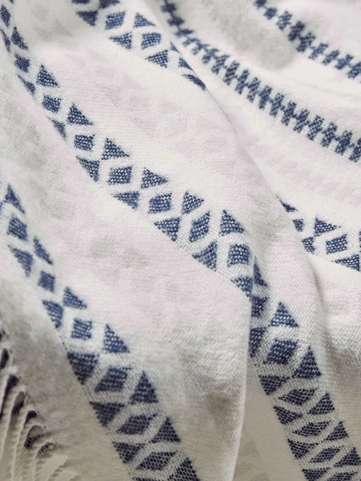 Blue & Grey Striped Throw