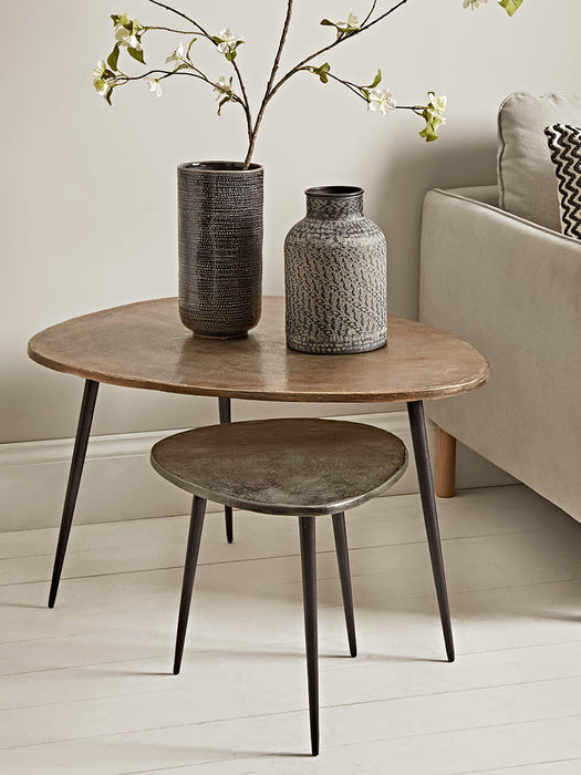 Two Textured Nesting Tables