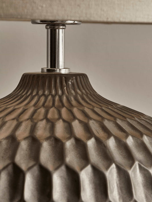 Geometric Textured Table Lamp - Bronze