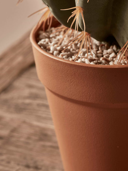 Faux Potted Barrel Cactus - Small