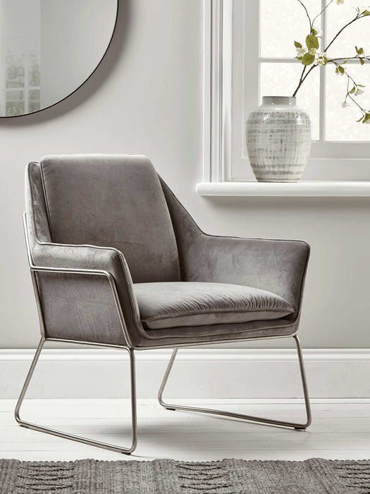 Carter Occasional Chair - Grey Velvet