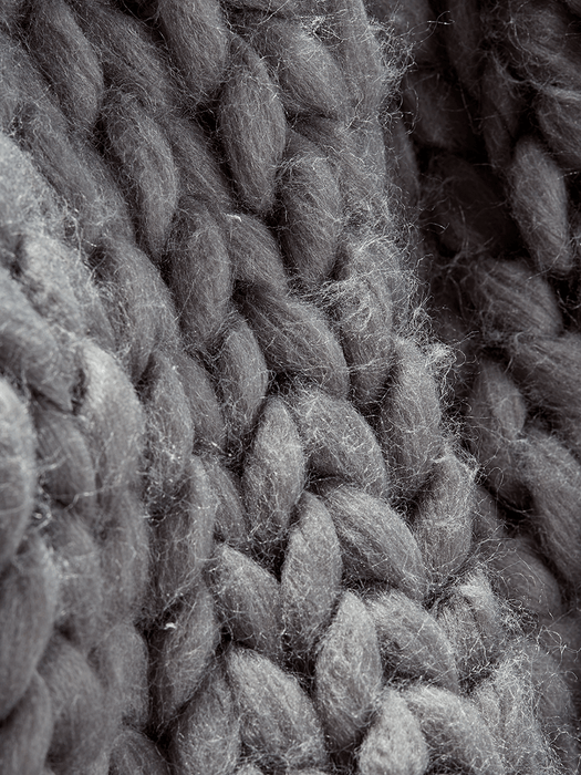 Chunky Knit Throw - Grey