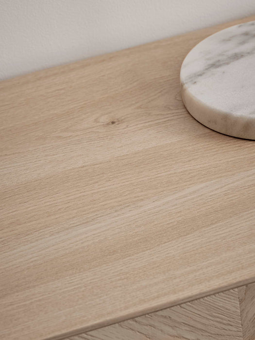 Chevron Oak Storage Console Table