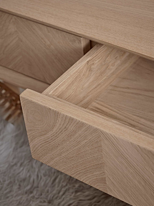 Chevron Oak Storage Console Table