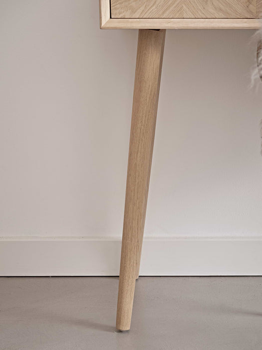 Chevron Oak Storage Console Table