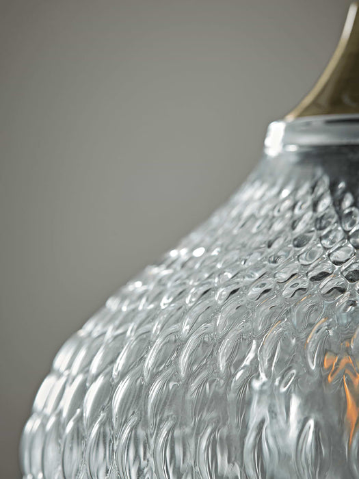 Embossed Glass Pendant - Clear