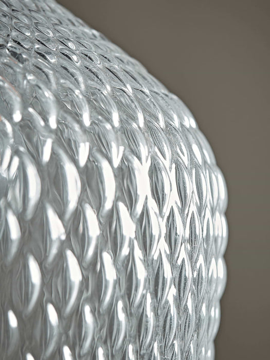 Embossed Glass Pendant - Clear