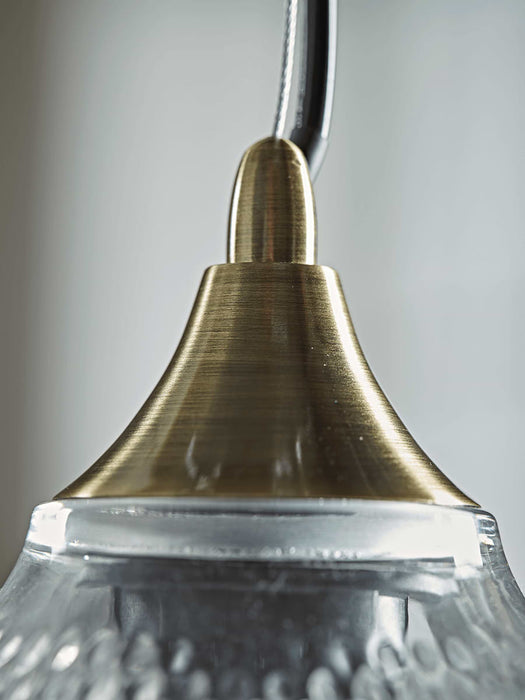 Embossed Glass Pendant - Clear