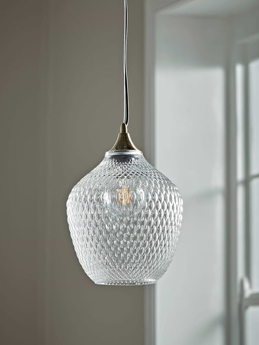Embossed Glass Pendant