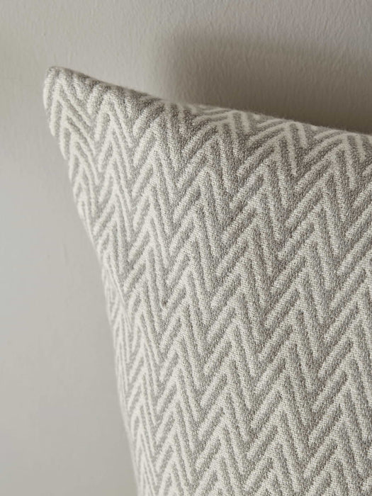 Herringbone Cotton Cushion - Grey