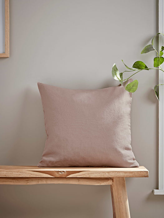 Washed Linen Square Cushion - Vintage Rose